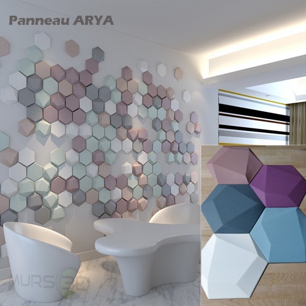 Panneau mural ignifugé moderne mousse acoustique en 3D pour salle